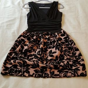 Womens Cross V Neck Flared A Line Dress